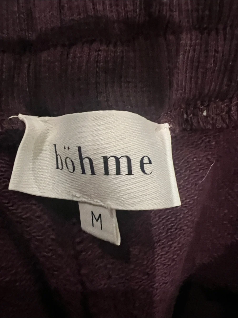 Bohme women’s Maroon Sweatpants Set with White Lace Trim